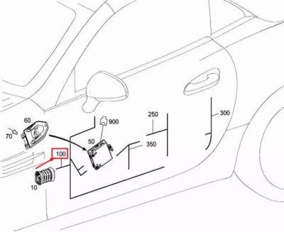 Джгут електрична двері передніх mercedes-benz slk r172 a1725408101 фото №1