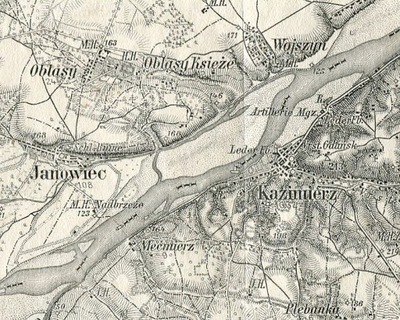 KAZIMIERZ DOLNY / PUŁAWY :: austriacka mapa wojskowa : 1913 rok