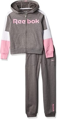 Reebok szaro-różowy dres bluza joggery 18/24m