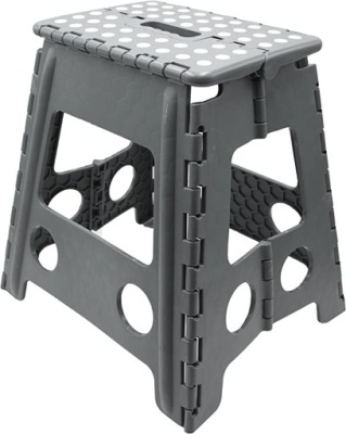 ZOLLNER STOŁEK TABORET SKŁADANY 39 CM SZARY