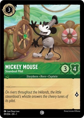 DISNEY LORCANA Mickey Mouse, Steamboat Pilot 1TFC #89