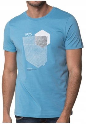 Jack Jones Błękitny T-shirt Grafika Męski S