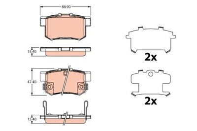 ZAPATAS HAMULC. SUZUKI SX4 06- PARTE TRASERA  