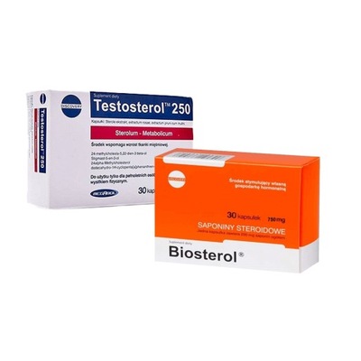 MEGABOL TESTOSTEROL + BIOSTEROL 30 KAPS MEGA MOC ZESTAW NA TESTOSTERON