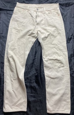 Levi's 501 STRAUSS LEVIS Spodnie z lat 90 beżowe Jeansy vintage W 35 L 32