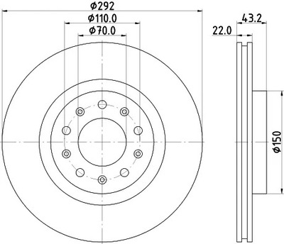 HELLA ДИСК ТОРМОЗНОЙ 8DD 355 116-691