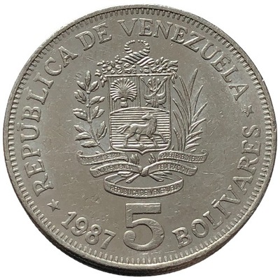 86359. Wenezuela - 5 boliwarów - 1987r.