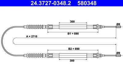 ATE 24.3727-0348.2 ТРОС, ТОРМОЗ СТОЯНОЧНИЙ