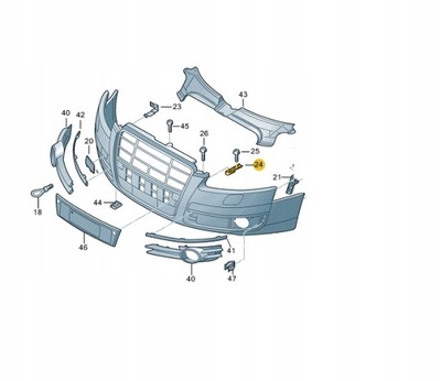 SOPORTE DE PARAGOLPES IZQUIERDA TECHO AUDI A6 C6 + PERNO  