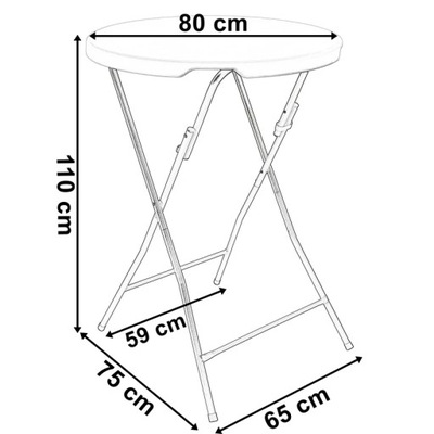 Stolik koktajlowy GALA 80 cm czarny