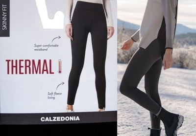 CALZEDONIA legginsy z bawełny termicznej THERMAL M/38