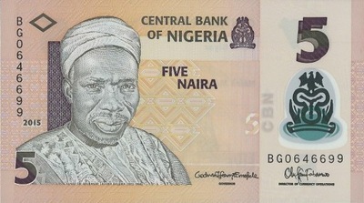 Nigeria - 5 Naira - 2015 - P38 - St.1