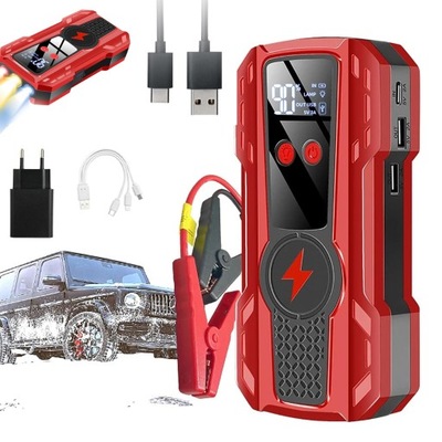 МО́ЩНЫЙ JUMP СТАРТЕР ИСПОЛЬЗОВАНИЯ BOOSTER POWERBANK 12V ФОНАРИК КОМПЛЕКТ 10000MAH фото