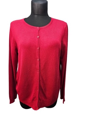 Pep&Co kardigan swetrowy czerwony cienki maxi 50