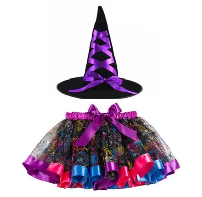 STRÓJ HALLOWEEN CZAROWNICA WIEDŹMA TUTU 104/128