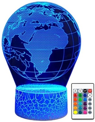LAMPA LED 3D USB ZIEMIA EARTH PLANETA GLOBUS PILOT