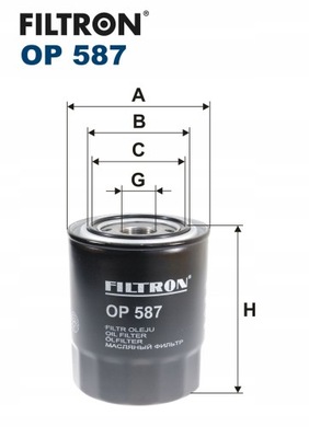 FILTRON FILTER OILS OP587 FOR MITSUBISHI L 300 III 2.5 D HYUNDAI H100 2.5D - milautoparts-fr.ukrlive.com