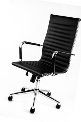 Krzesło Obrotowe GORGEOUS Czarne Ekoskóra Fotel