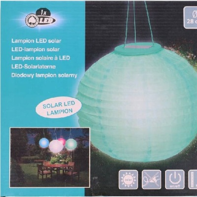 Lampion solarny Lampka LED 28 cm zielony