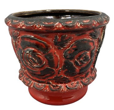 Czerwona doniczka - osłonka ceramika