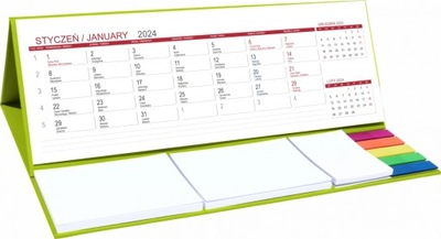 Kalendarz 2024 do biura z notesami i znacznikami MAXI DUŻY