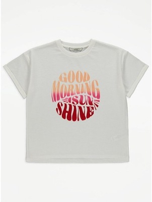 GEORGE t-shirt z napisem Good Morning... 116-122 SALE