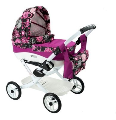 Wózek dla lalki głęboki Adbor LILY LC-19 + Torebka + Koszyk