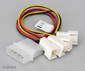 Adapter zasilania wentylatora Molex na 4 x 3-pin
