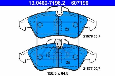 PADS BRAKE FRONT ATE 13.0460-7196.2  