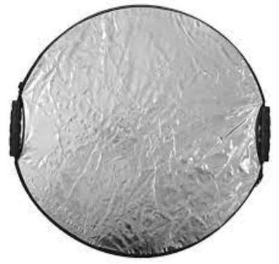 Okrągła srebrna blenda z rączkami 110cm