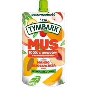 TYMBARK MUS 100 % Z OWOCÓW JABŁKO MANGO BRZOSKWINI