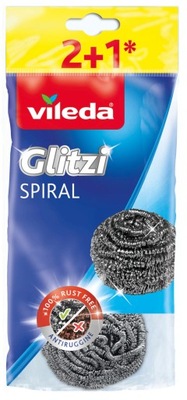 VILEDA Zmywak druciak stalowy Glitzi Spiral 2+1