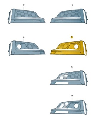 Решітка заглушка бампер перед ліва audi a5 b9 aso фото №1