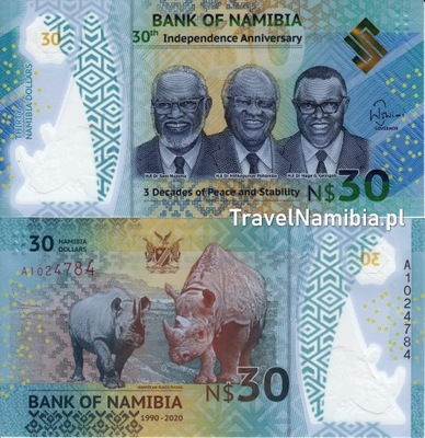 Banknot 30N$ - 30 lat niepodległości Namibii