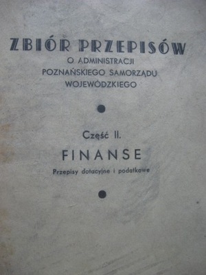 POZNAŃ Poznański Samorząd Zbiór Przepisów 1939