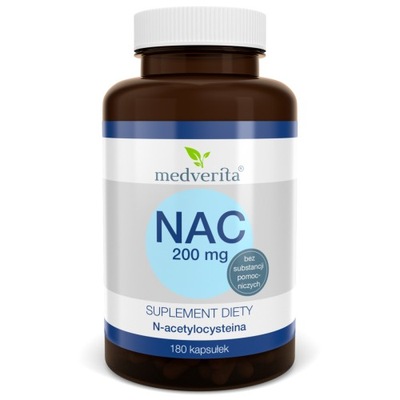 Medverita NAC 200 mg N-acetylo L-cysteina 180 kapsułek