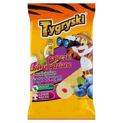 Tygryski pałeczki kukurydziane jagodowe 60g