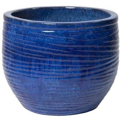 Donica Glazed Ridge Egg Pot Fal. Blue 34x29cm