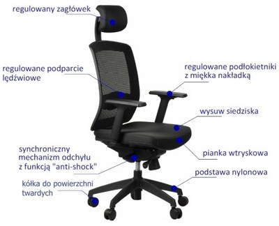 Fotel obrotowy biurowy krzesło GN-301