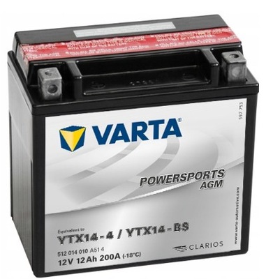 BATERÍA VARTA YTX14-BS 12V 12AH 200A MOTOCICLETA  