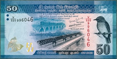 Sri Lanka - 50 rupii 2020 * P124e * motyl i ptak