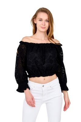 GUESS Damski czarny crop top L