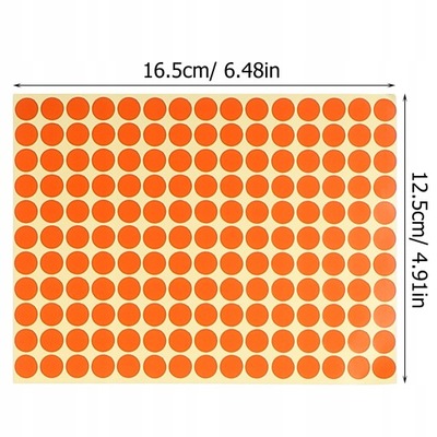20 arkuszy naklejek w kolorowe kropki, okrągły