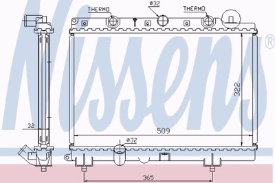 NISSENS РАДИАТОР ДВИГАТЕЛЯ ROVER 200 95- 2.0 TD