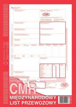 CMR międzynarodowy list przewozowy 1+5 A4 800-3-N