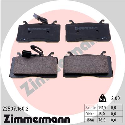 ZIMMERMANN 22507.160.2 TRINKELĖS STABDŽIŲ 