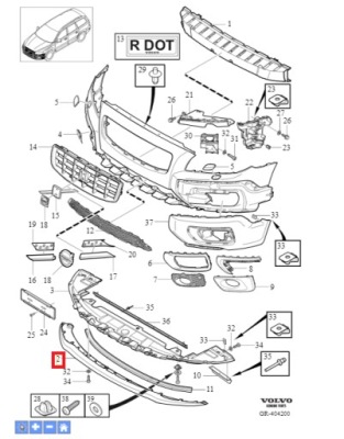 Спойлер бампера volvo xc70 ii 08-13r фото №1
