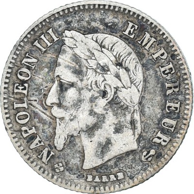 Moneta, Francja, Napoleon III, 20 Centimes, 1864,