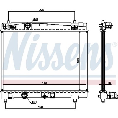 CHLODNICA, SYSTEM COOLING ENGINE NISSENS 64671A  