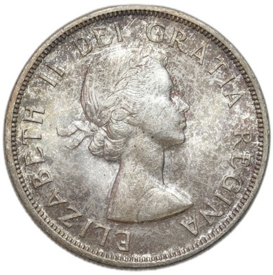 Kanada. 1 dolar 1958, 100 rocznica - Założenie Kolumbii Brytyjskiej SREBRO